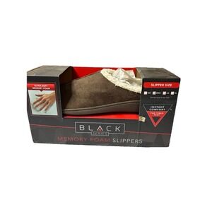 Black Series Memory Foam Slippers Size M Brown Winter Casual Gift Faux Fur Lined